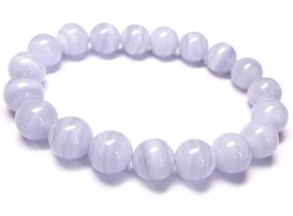 Bracelet agate dentelle bleue 10mm de qualité supérieure par LKBEADS
