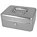 Produktbild Westcott Geldkassette abschließbar (20 cm) Silber | Abschließbare Box aus Stahlblech mit 2 Schlüsseln | Herausnehmbare Einlage für Münzen mit 3 Fächern | E-51001 SILVER