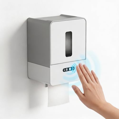 Smart Touchless Toilet Paper Dispenser, Automatic Paper Towel Dispenser, 2026 New Upgraded Electronic Senor Paper Towel Dispenser with Smart Motion Sensor and 3 Levels to Dispenser Papers (Gray)