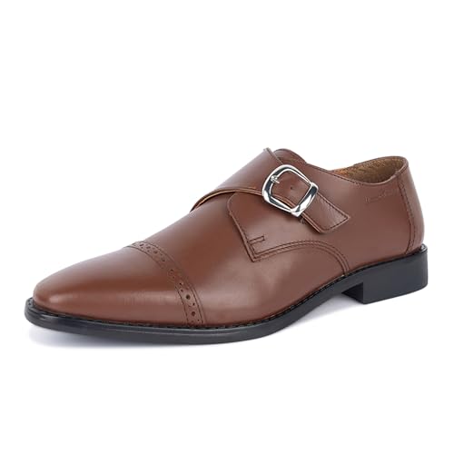 Image of LOUIS STITCH Men's Formal Shoes | Italian Leather Double Monk Strap Handcrafted | Stylish Slipon Shoes for Business, Formal, (LSRXSM)