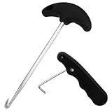 2pcs Ice Hockey Lace Tighteners, Stainless Steel Foldable Lace Puller for Ice Shoes Figure Skates Hockey Boots & Roller Skates (Black)