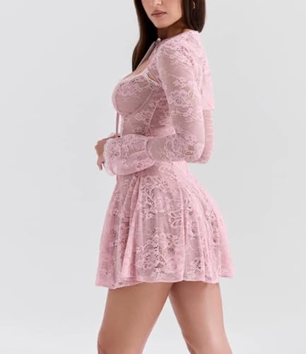Sexy Corset Dress Lace Strap Dress Floral Dress Long Bell Sleeve Cover Up Skater Dresses Cocktail Dresses4