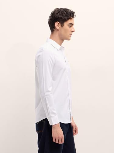Image of THE BEAR HOUSE Men's Solid Slim Fit Polyester Casual Shirt