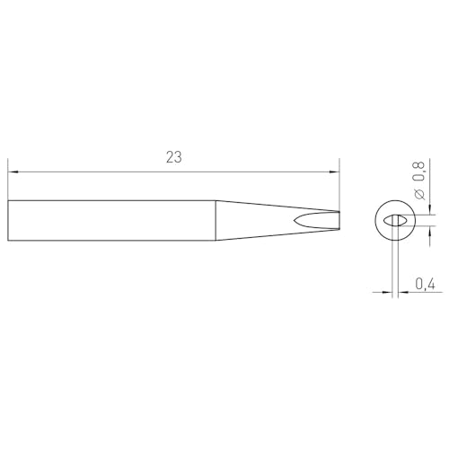 Image of Weller T0054460999N RT 9 SOLDERING TIP CHISEL.8X0,4MM, Black