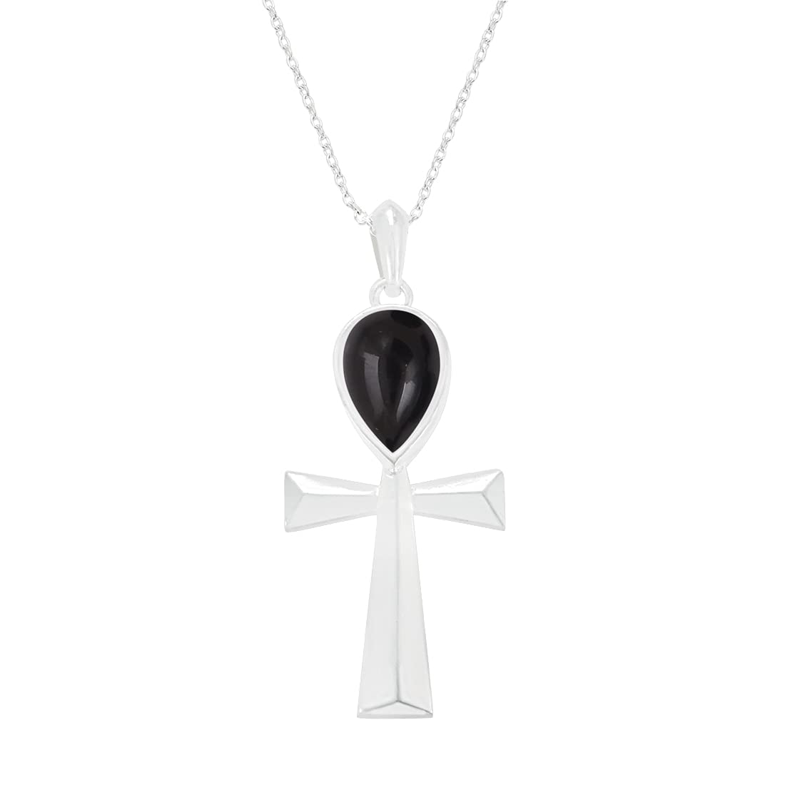 Sterling Silver JewelryNatural Moonstone Labradorite Lapis Pendant 8x12mm Pear Gemstone 925 Silver Overlay Pendant with 18 Inches Chain