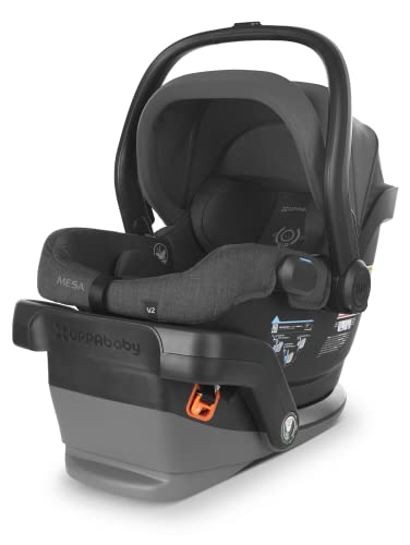 Image of UPPAbaby Mesa V2 Infant Car Seat/Easy Installation/Innovative SmartSecure Technology/Base + Robust Infant Insert Included/Direct Stroller Attachment/Greyson (Charcoal Mélange/Merino Wool)