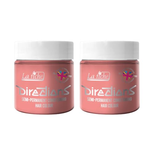 2 x Riche Directions Semi-Permanent Hair Color Bote de 100 ml (Pastel Pink)