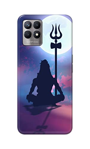 Image of Printed Hard Back Cover Case for Realme 8i Back Cover (Lord Shiva) -1302