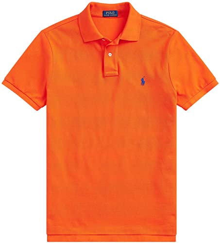 Image of POLO RALPH LAUREN Men Custom Fit Mesh Pony Logo Shirt (XL, SailingOrange)