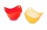 PoachPod Silicone Egg Poacher, Set of 2, Translucent Orange