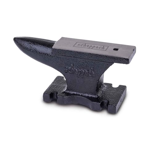 Scheppach Schmiedeamboss GEA4500 Black Edition Amboss Schmiedeboss Gusseisen | 230 x 80 x 105 mm | Ambossfläche 142 x 52 mm | 4 Aussparungen zur Befestigung auf einer Werkbank