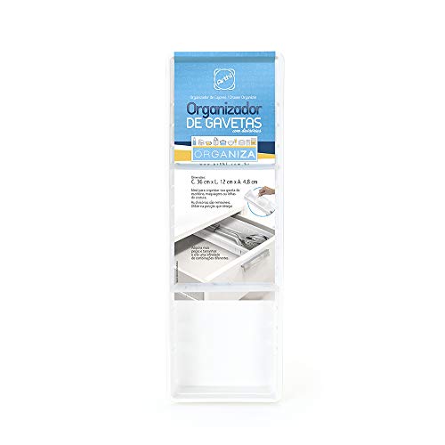 Organizador Gavetas Com Divisórias, 39.5cm, Branca, Arthi 1 Organizador Gavetas Com Divisórias, 39.5cm, Branca, Arthi