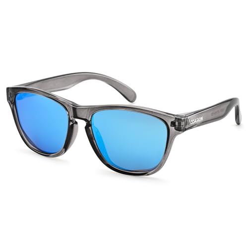 Image of COASION Classic Retro Kids Polarized Sunglasses for Boys & Girls Age 2-9 | UV400 Shatterproof Lightweight Sun Glasses with Brand Logo, Toddler Beach Outdoor Travel Sunnies, Children Summer Must-Haves