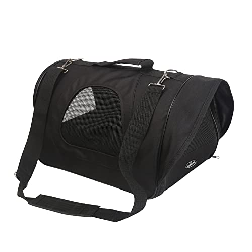 Nobleza – Trasportino per cani e gatti, borsa pieghevole da viaggio. In tessuto Oxford, color nero, S, (34 * 21 * 22) cm