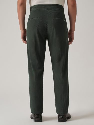 Image of Banana Club Men's Corduroy Gurkha Pants - Classic Cream Cotton Trousers with Regular Fit and Distinctive Waist Design for Casual Wear