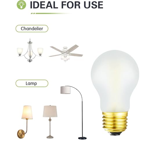 Image of Frosted A15 Led Bulb 8W Equal 75 Watt E26 Light Bulb Soft White 3000K Dimmable E26 Edison Bulb for Ceiling Fan Light Bulbs,Wall sconces and Refrigerator Light Bulb 800lm,AC120V, 6Pack