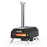 GRILIFE 12 inch Outdoor Pizza Oven, Wood Pellet Pizza Ovens with 360Β° Rotating Pizza Stone, Outside Portable Pizza Stove, Tabletop Pizza Oven for Backyard, Camping, Patio, black