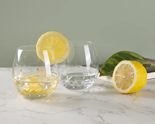 Hand Cut Stemless Wine Glasses By Shoshin - Lead-Free Crystal Drinking Glass - Perfect Gift For Him Or Her (15 Oz, Set Of 4)… #TOP5