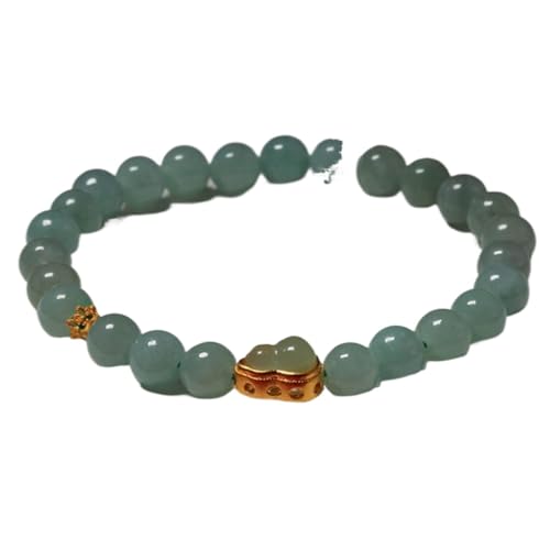 Bracelet perles jade Hetian 7mm Wu Lou, le cadeau idéal pour femme comme talisman de chance