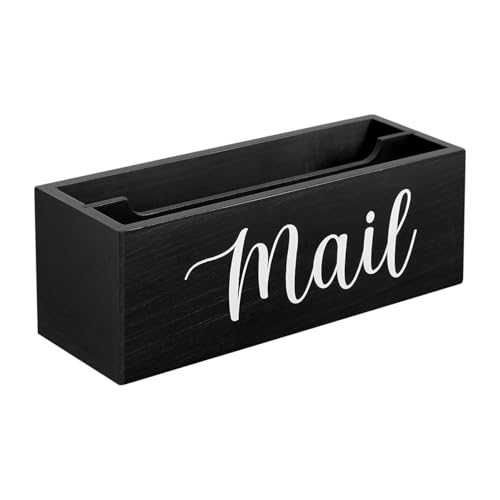 Soporte de correo de madera y organizador de documentos para escritorio o pared