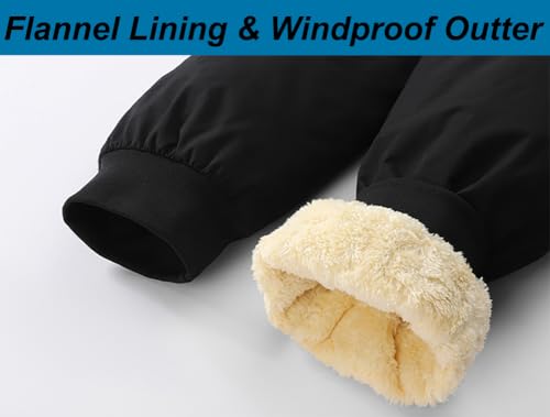 Nopuper Calça masculina de inverno forrada com lã de ovelha para esportes de neve, ao ar livre, limp