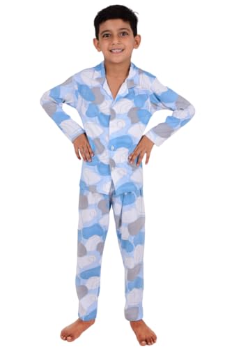 Image of 3BROS Kid's Pure Cotton Full Sleeves Night Suit /Dress for Boys /Girls Full Pajama & Top Sleep Suit Combo Set