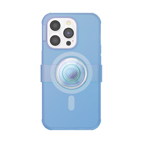 Image of PopSockets iPhone 14 Pro Phone Case with MagSafe, Wireless Charging Compatible, Blue - iPhone 14 Pro MS Blue Translucent
