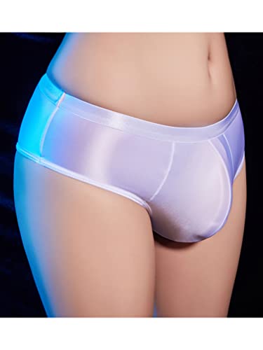 AGJGFM Men's Sissy Glossy Semi See Through Panties Low Rise Bulge Pouch Bikini Briefs3