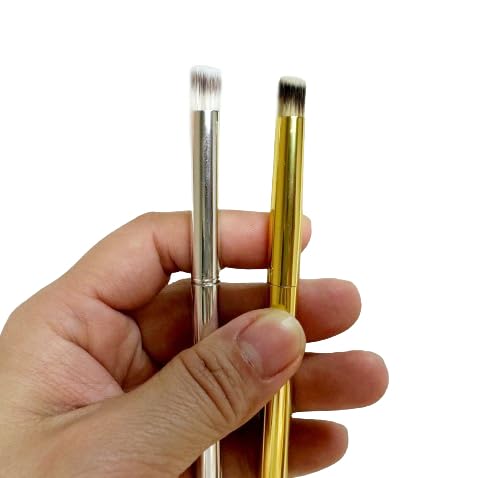 GOLD CLASSIC Metal Gradient Ombre Nail Brush, Nail Ombre Brush, Nail Art Brushes, Glitter Sprinkle Dip Powder Brush, Nail Art Clean Up Brushes, Smudger Eyeshadow Brush (GoldOmbre 1PK)