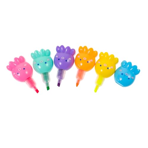 CLISPEED Marcadores Fluorescentes Colores Surtidos con Diseño de Pulpo Perfectos para Resaltar Textos y Dibujar para Estudiantes Tareas Escolares y Oficina