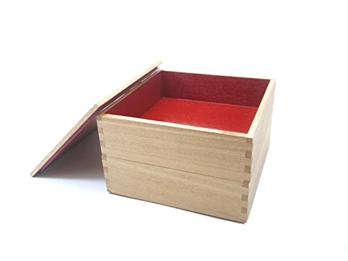 Amazon｜松屋漆器店 白木塗タモ製5.0寸二段重内朱｜重箱 オンライン通販