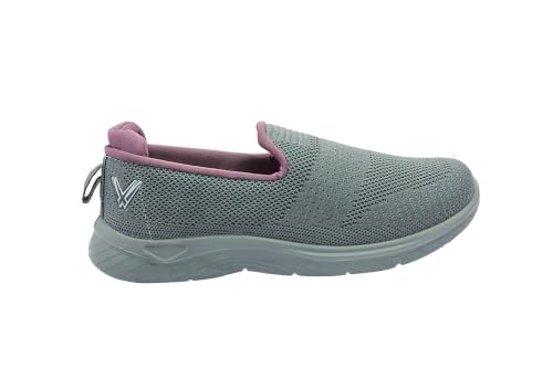 Image of WalkLine Women's Slip-On Walking Shoes | Lightweight Knitted Mesh Casual Sneakers | Soft PU Sole Comfortable Loafers | Breathable Running, Gym, Travel Shoes for Women
