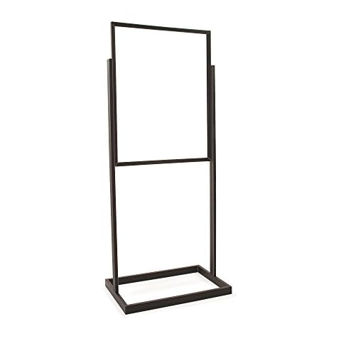 Econoco BH30/MAB| Black Bulletin Sign Holder with Rectangular Tubing Base, 22" x 28", Matte, Black Cover