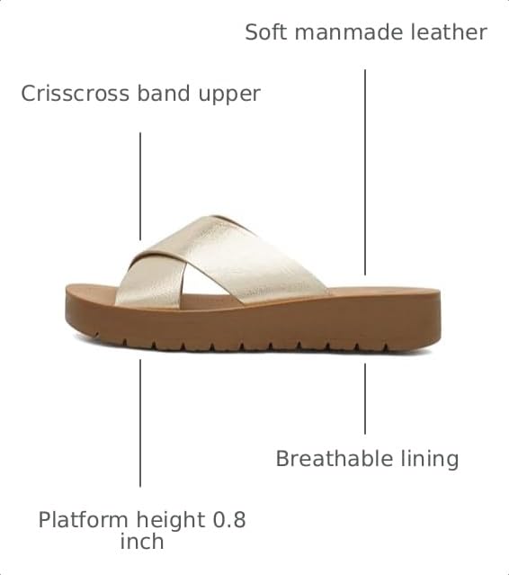 Image of Soda LUCY ~ Women Open Toe Flatform Platform Crisscross Band Upper Fashion Slide Sandals