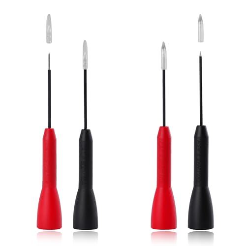 Image of 4 Pack 2mm Needle Test Probes 600V /10A Piercing Needle Non-Destructive Test Probe Multimeter Probes Fine Point Tip Adapter Set for Multimeter Leads Electrical Testing