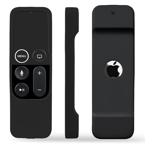 Image of Silicone Case Anti-Slip Shock Proof Soft Remote Cover Compatible with Apple TV 4K 4th 5th Gen Siri Remote Controller - Black