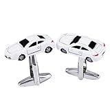 Manchettenknoepfe Auto, Manchettenknoepfe Hemd Weiß Kupfer 1.8CM Manschettenknöpfe für Männer Vater Freund Tuxedo Shirt