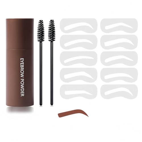 Eyebrow Stencil Kit - Eyebrow Stamp Stencil Shaping Kit - 3 in 1 Eyebrow Stencils with 10 Reusable Templates, 2 Brushes - Reusable Eyebrow Definer for Natural Brow Makeup