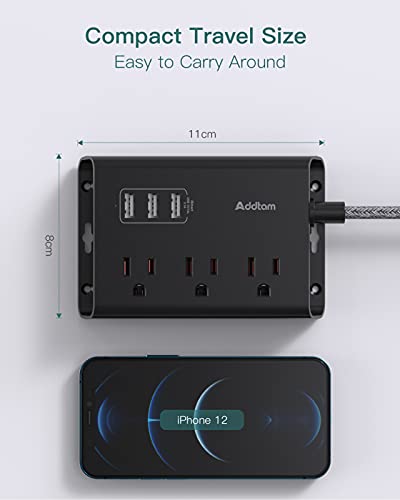 Image of Addtam Power Strip Flat Plug (Black)