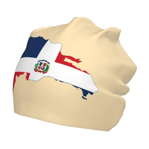 Dominican Republic Map Flag Children Hip Hop Knitted Hat Kids Elastic Leisure Knit Cap Warm Sleep Beanies Black