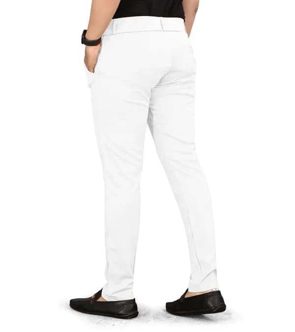 Image of Men's Lycra Stretch Casual Pants Slim Fit Comfortable Trousers Daily Use Solid Pants for Men TS K003 Parent