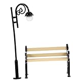 Modèle de bancs de parc : fabriqué avec des matériaux sûrs et fiables, stables et, d'apparence réaliste et créative, décoration de scène miniature