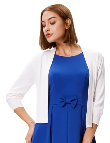 Image of GRACE KARIN Women Cardigan Sweaters Lightweight Knit Cropped Cardigans Trendy 3 /4 Sleeve Shrug Bolero S-3XL