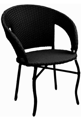 Image of 4+1 Outdoor Indoor Furniture Sets Rattan Wicker Chair Patio Set Bistro Set Conversation Set Balcony Outdoor Garden Furniture Chair (Black with Multicolor Cushion & Pillow)