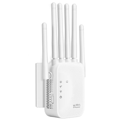 Repetidor WiFi, WiFi Signal Booster, 6 Antenas, 2 Puertos LAN. 2 Puertos LAN,Repetidor WiFi para Casa y Oficina,Repetidor WiFi Exterior 300 Metros Cuadrados de Cobertura WiFi, Fácil Instalación. (660)