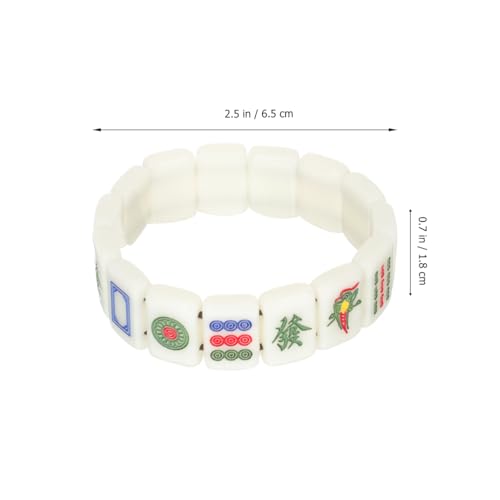 Pulsera creativa Mahjong 2 piezas elástica tamaño 18mm miniatura 6