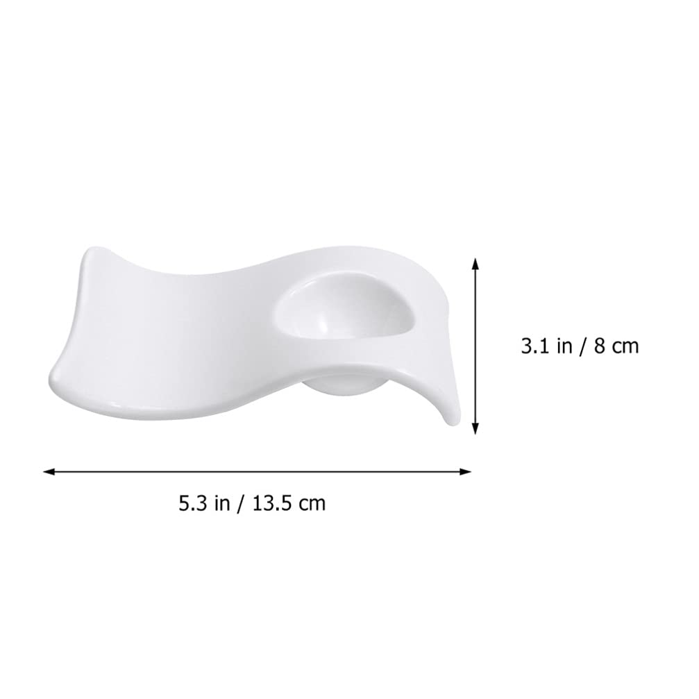 YARNOW 6 Coquetiers Pratiques en Céramique Blanche, Légers et Faciles à Nettoyer, Supportant Parfaitement Les Œufs Durs Petit-déjeuner Élégant et Moderne