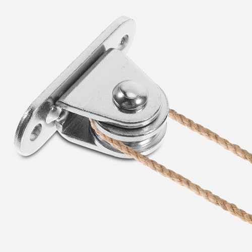 4 Stück Stahl-Riemenscheibenblock mit Lager – kleines Seilrollen-Set, elplattiert für Wäscheleine, vielseitig einsetzbar für Haus, Garten und DIY-Projekte
