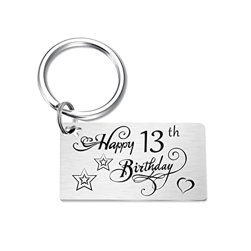 Product Image of the TGCNQ 13th Birthday Gifts, Boy 13th Birthday Keychain, Sweet 13 Year Old Birthday Gifts