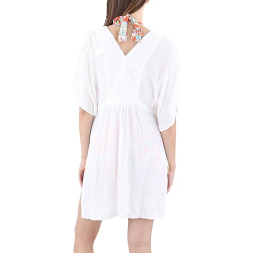 Lauren Ralph Lauren Women's Crinkle Rayon Cover Up Tunic White, Small2